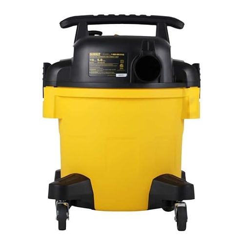  DEWALT DXV05P 5 Gallon Poly Wet/Dry Vac, Shop Vacuum with Attachments, 4 Peak HP, Yellow