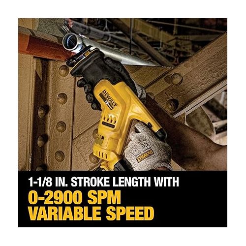  DEWALT 20V MAX* Cordless Reciprocating Saw Kit, Compact, 2-Amp Hour (DCS387D1)