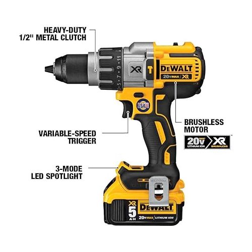  DEWALT 20V MAX* Cordless Drill Combo Kit, 6-Tool (DCK695P2)