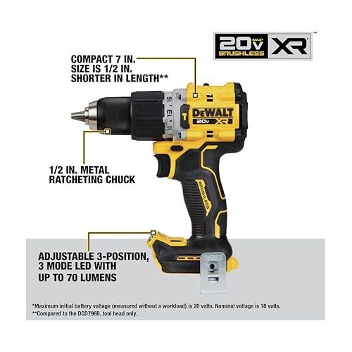  DEWALT 20V MAX* XR Cordless 4-Tool Combo Kit 4 TOOL COMBO KIT (DCK449E1P1)