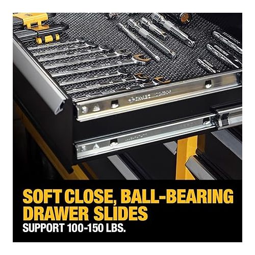  DEWALT Rolling Tool Chest with 8 Drawers, 52 Inch, 100lb Drawer Capacity, DEWALT Workshop Storage System Compatible (DWST52082)