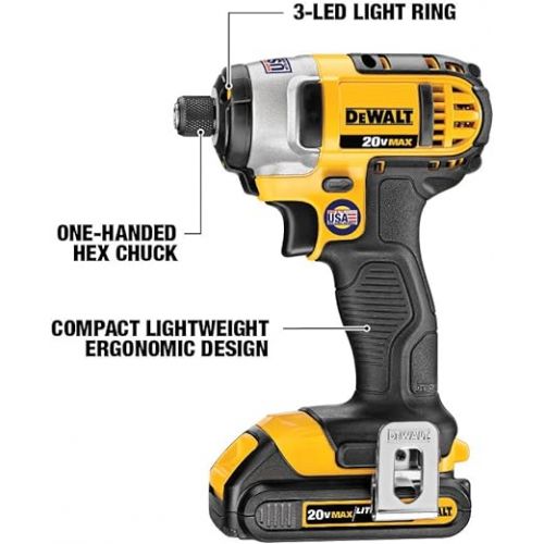  DEWALT 20V MAX Power Tool Combo Kit, 4-Tool Cordless Power Tool Set with 2 Batteries and Charger (DCK444C2)