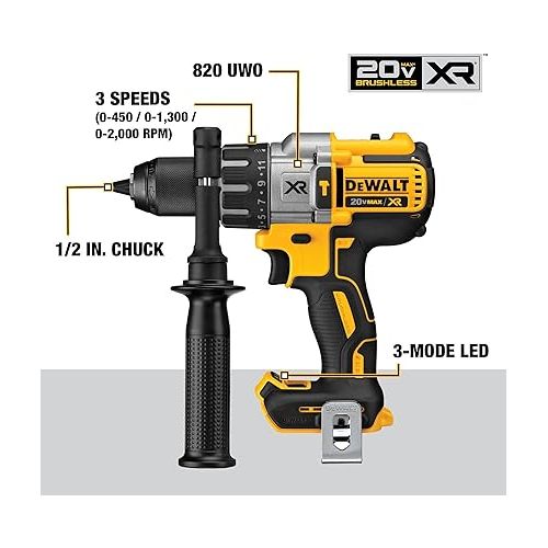  DEWALT 20V MAX Hammer Drill and Impact Driver, Cordless Power Tool Combo Kit with 2 Batteries and Charger (DCK299P2)