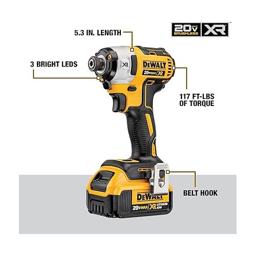  DEWALT 20V MAX Hammer Drill and Impact Driver, Cordless Power Tool Combo Kit with 2 Batteries and Charger (DCK299P2)