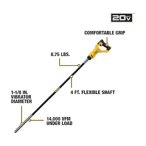  DEWALT DCE531B 20V MAX* Pencil Vibrator (Tool Only)