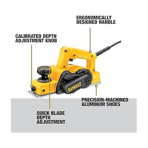  DEWALT Hand Planer, 5.5-Amp, 3-1/4-Inch (D26676)