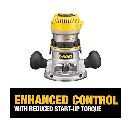  DEWALT Router, Fixed Base, 12-Amp, 24,000 RPM Variable Speed Trigger, 2-1/4HP, Corded (DW618)