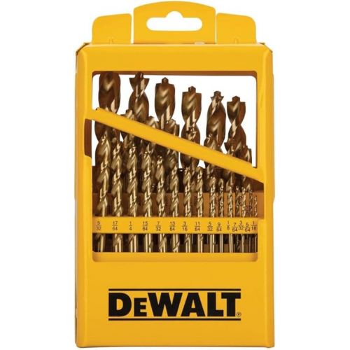  DEWALT Titanium Nitride Coated Drill Bit Set with Pilot Point, 29-Piece (DW1369)