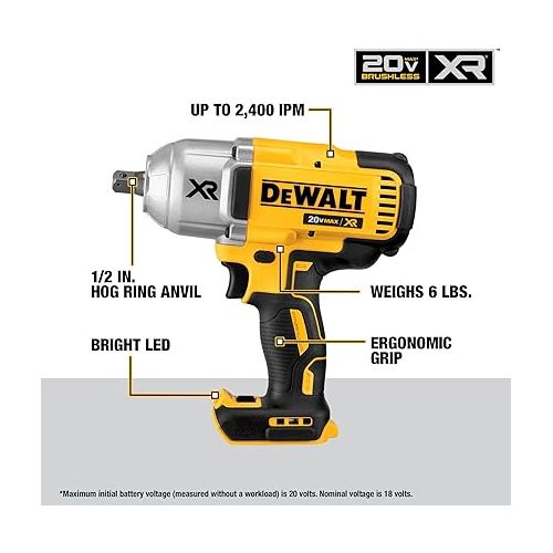  DEWALT 20V MAX XR Brushless High Torque 1/2