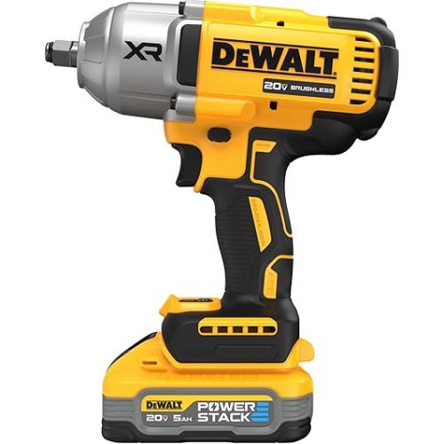  DEWALT 20V MAX* XR Cordless Impact Wrench, Brushless, 5-in. High Torque with 5.0Ah Battery (DCF900H1)