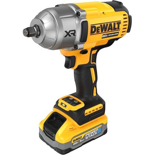  DEWALT 20V MAX* XR Cordless Impact Wrench, Brushless, 5-in. High Torque with 5.0Ah Battery (DCF900H1)