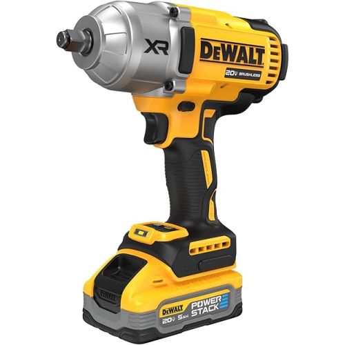  DEWALT 20V MAX* XR Cordless Impact Wrench, Brushless, 5-in. High Torque with 5.0Ah Battery (DCF900H1)