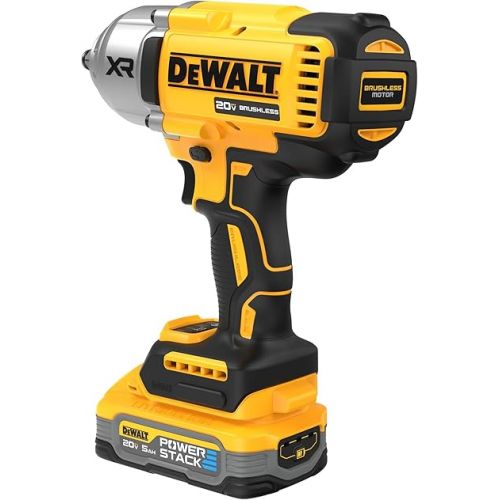  DEWALT 20V MAX* XR Cordless Impact Wrench, Brushless, 5-in. High Torque with 5.0Ah Battery (DCF900H1)