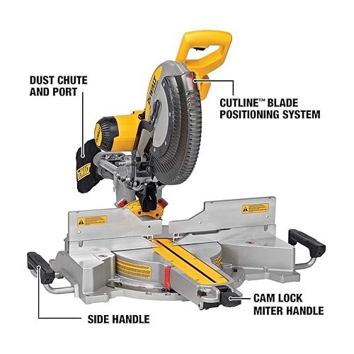  DEWALT Double Bevel Sliding Miter Saw, 12-inch, Compound (DWS780R)