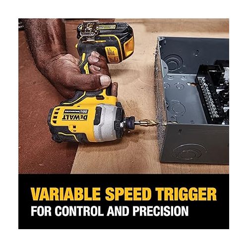  DEWALT ATOMIC 20V MAX* Impact Driver, Cordless, Compact Kit, 2 Batteries, 1/4-Inch (DCF809C2)