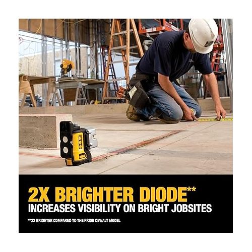  DEWALT Line Laser, Self-Leveling, Black, 3-Beam (DW089K)