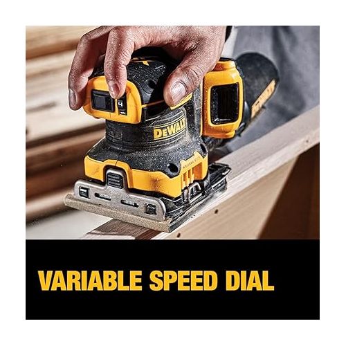  DEWALT DCW200D1 20V MAX XR Cordless 1/4 Sheet Variable Speed Sander Kit (2.0 Ah Battery)