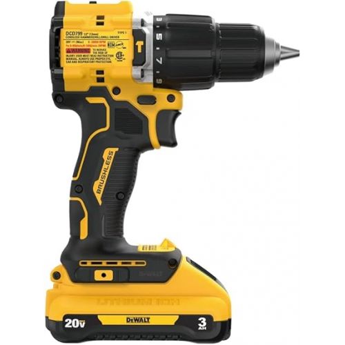  Dewalt DCD799L1 20V MAX ATOMIC COMPACT SERIES Brushless Lithium-Ion 1/2 in. Cordless Hammer Drill Kit (3 Ah)