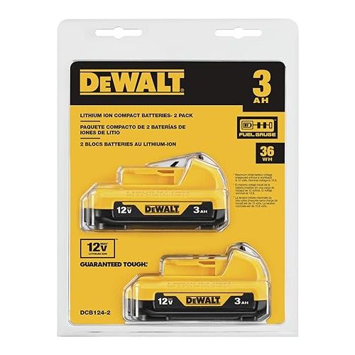  DEWALT 12V MAX* Batteries, 3.0-Ah, 2-Pack (DCB124-2)