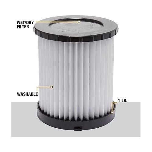  DEWALT Replacement HEPA Filter for DC500 (DC5001H), white / black