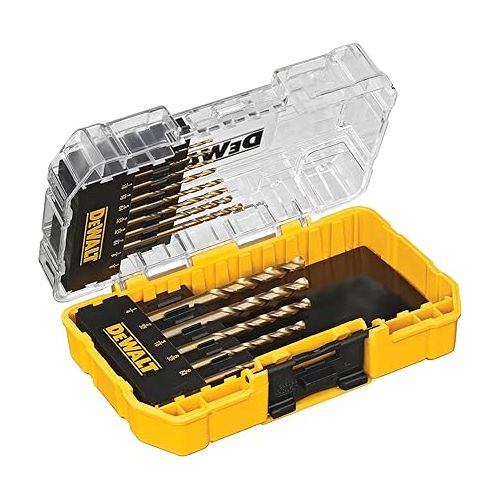  DEWALT Split-Point Twist Drill-Bit Assortment, Titanium Nitride Coated, 13pc (DW1363)