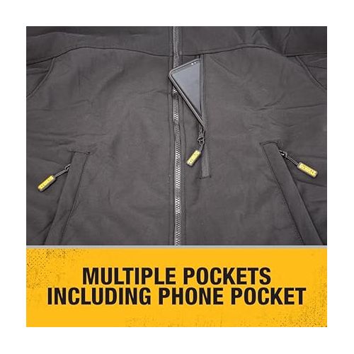  DEWALT Men's Heated Soft Shell Jacket Kit Black X-Large