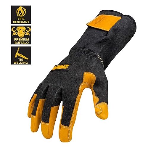  DEWALT Premium TIG Welding Gloves, Adjustable, Gauntlet-Style Cuff, Large