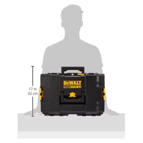  DeWALT DWST83293-1 Tough System 2.0 System Storage Box, Small Size, Tool Box, Storage Case, Tool Box, Stackable Storage