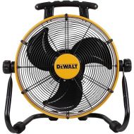 DEWALT DXF1840 Floor Fan, Industrial Fan, 18 Inch High Velocity Fan with 3-Speed Heavy Duty Air Circulator and 180 Adjustable Tilt, Large Electric Metal Rotating Garage Fan, Drum Fan for Work, Yellow