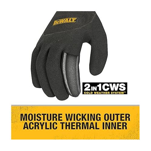  Dewalt DPG737XL Thermal Insulated Grip Glove 2 In 1 Design, Extra Large