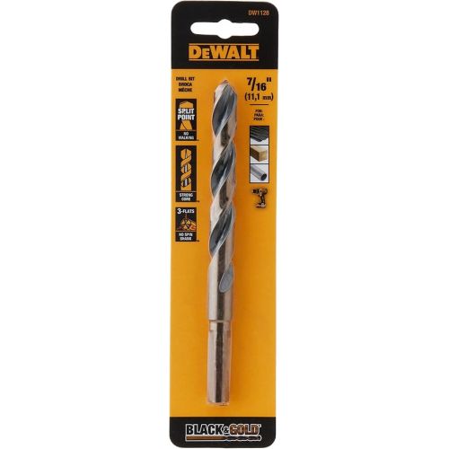  DEWALT DW1128 7/16-Inch Black Oxide 3/8-Inch Reduced Shank Split Point Twist Drill Bit