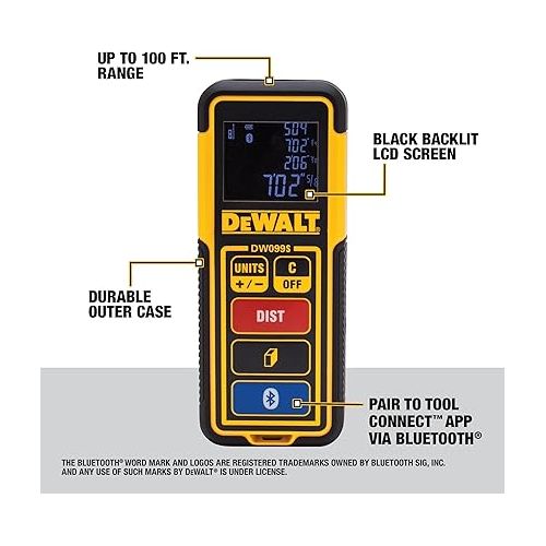  Dewalt Laser Measure Toolwith Bluetooth Dw099S