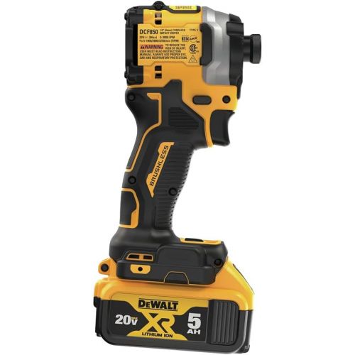  DEWALT ATOMIC 20V MAX 1/4 in. Brushless Cordless Impact Driver Kit with Battery and Charger Included (DCF850P1)