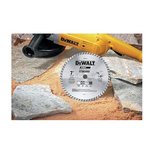  DEWALT Diamond Blade for Block and Brick, Dry/Wet Cutting, Continuous Rim, 7-Inch (DW4712)