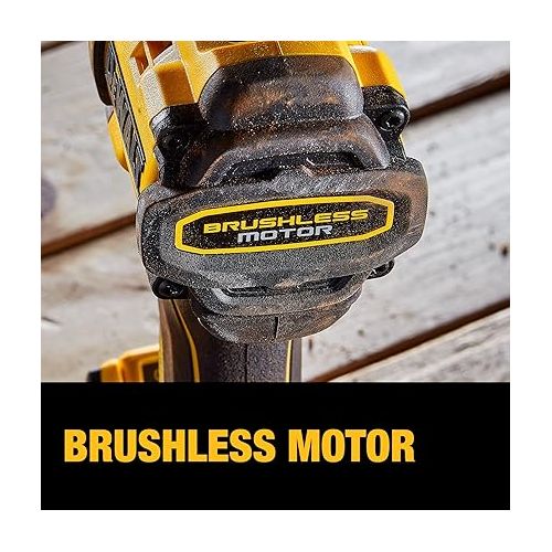  DEWALT 20V MAX* XR® Brushless Cordless 1/2 in. Hammer Drill/Driver Kit (DCD805D2), Yellow