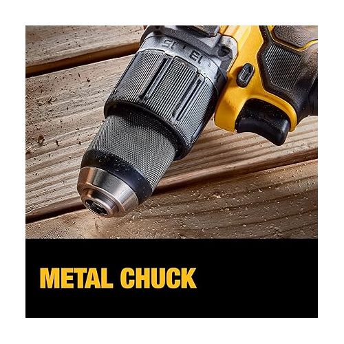  DEWALT 20V MAX* XR® Brushless Cordless 1/2 in. Hammer Drill/Driver Kit (DCD805D2), Yellow