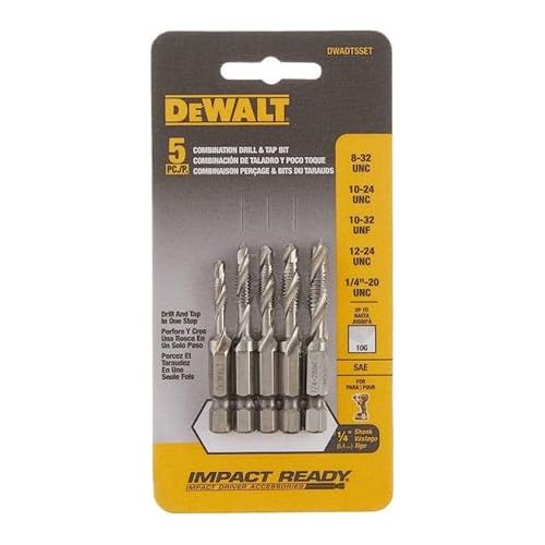  DEWALT Drill Tap Set, 5-Piece (DWADT5SET)