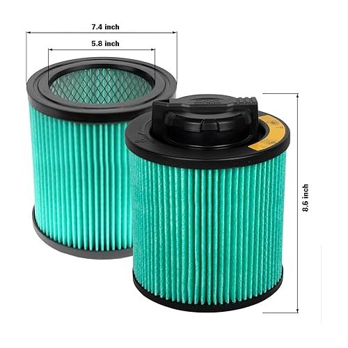  DeWalt DXVC6914 HEPA Cartridge Filter,Fit for 6-16 Gallon Wet/Dry Vacs,Compatible with DXV06P DXV09P DXV10P DXV10S DXV12P DXV14P DXV16P DXV16PA DXV16S,Other Recommend DXV09PA DXV10PL DXV10SA DXV10SB