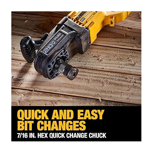  DEWALT 20V MAX* Brushless Cordless 7/16 in. Compact Quick Change Stud and Joist Drill with FLEXVOLT ADVANTAGE™ (Tool Only) (DCD445B)