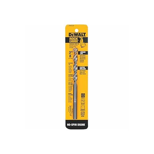  DEWALT DW5230 3/8-Inch x 6-Inch Carbide Hammer Drill Bit , Silver