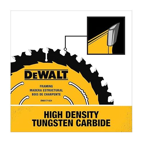  DEWALT Circular Saw Blade, 7 1/4 Inch, 40 Tooth, Wood Cutting (DWA171440)