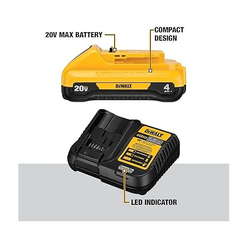  DEWALT 20V MAX* Battery, Compact Starter Kit, 4.0-Ah (DCB240C)