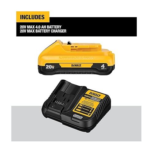  DEWALT 20V MAX* Battery, Compact Starter Kit, 4.0-Ah (DCB240C)