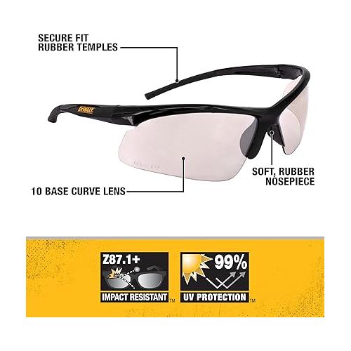  DEWALT DPG51-9C Radius Ice 10 Base Curve Lens Protective Indoor/Outdoor Safety Glasses