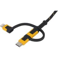 DEWALT Reinforced 3-in-1 Combo Cable ? Multi-Charging Cable ? Lightning, Type C, Micro-USB Adapter Cable ? Android and Apple Compatible Charging Cable ? 3 Way Phone Charger Cable ? 6ft