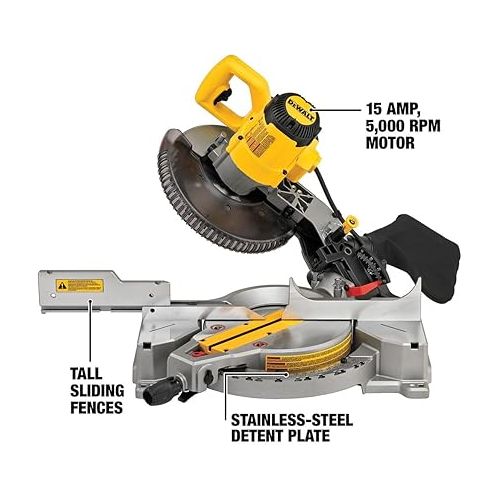  DEWALT Miter Saw, Single Bevel, Compound, 10-Inch, 15-Amp (DWS713)