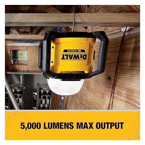  DEWALT 20V MAX LED Work Light, Compact and Portable, Weather and Dust Resistant, Cordless (DCL074)