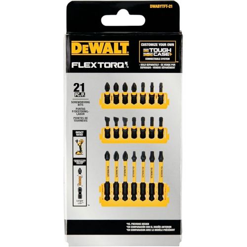  DEWALT BYTC Flex Torq Set #2 Phillips/#8 Slotted Set Shank Screwdriver Bit Set Screwdriver (21-Piece) (DWABYTFT-21)