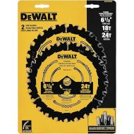 DEWALT Circular Saw Blade, 6 1/2 Inch, 18 & 24 Tooth, Wood Cutting (DWA1612CMB)