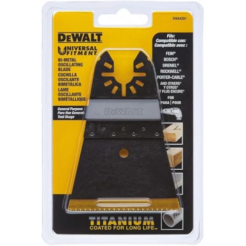  DEWALT Oscillating Tool Blade, Titanium Nitride Coated, General Purpose, 2-1/2-Inch (DWA4281)